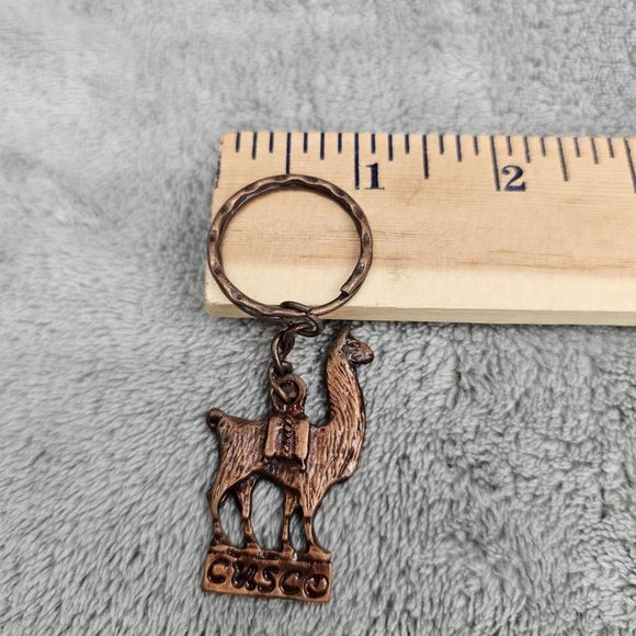 Cusco Peru Keychain Alpaca Lama Copper colored Metal Peruvian Souvenir - Picture 8 of 11